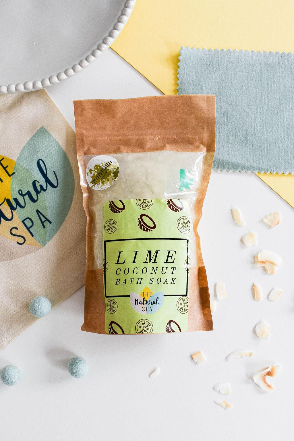 225g Lime and Coconut Bath Soak – Compostable pouch
