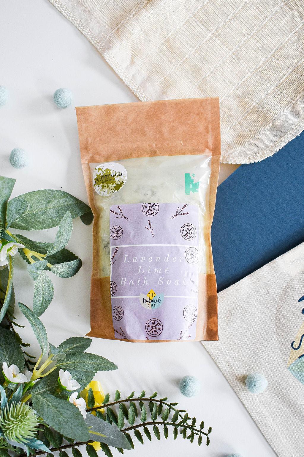 1kg Lavender and Lime Bath Soak – Compostable pouch